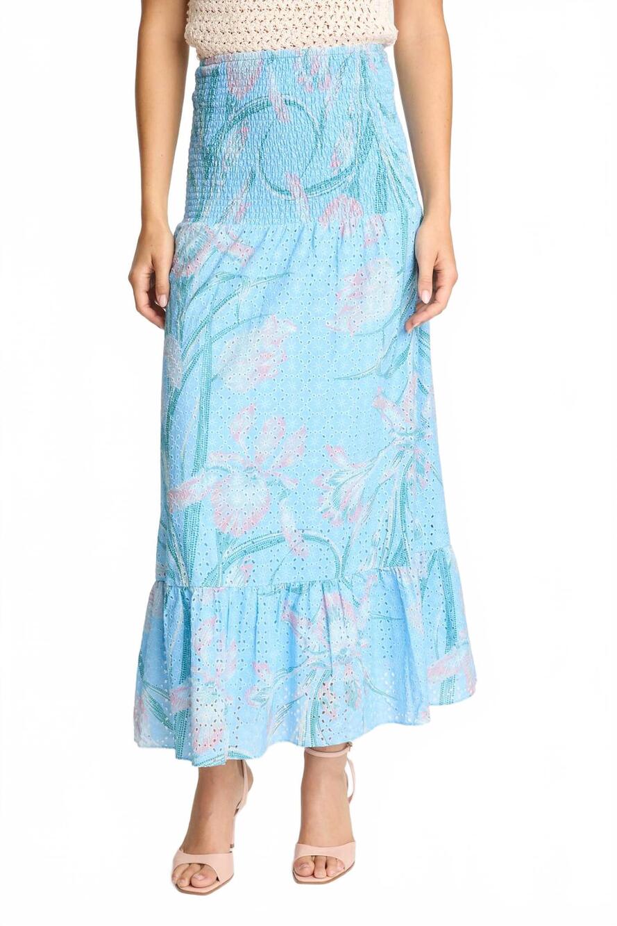 NEW CABALLERO chablis maxi skirt-dress in blue ink & bloom